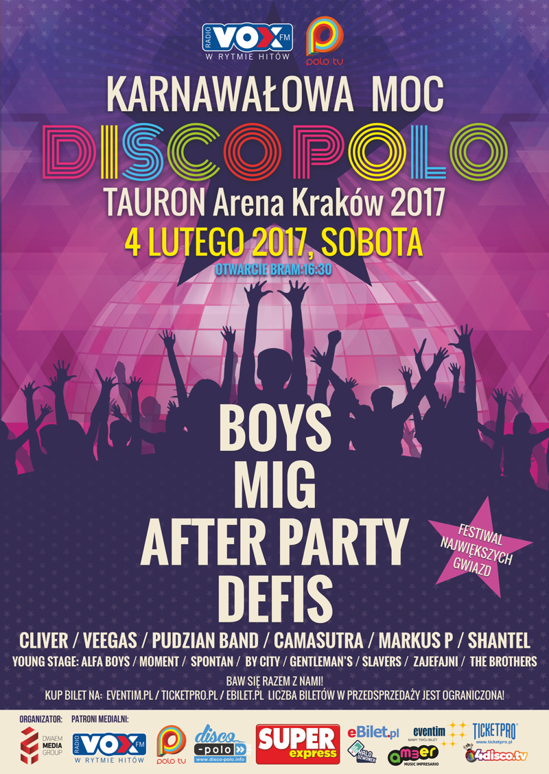 Karnawałowa Moc Disco Polo w Krakowie już 4 lutego 2017