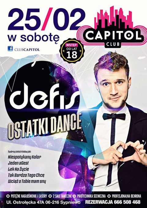 Koncert Club Capitol - 25 luty 2017 - Defis