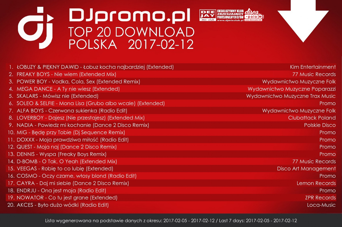 TOP 20 Download Polska Disco Polo (05.02.2017 - 12.02.2017)