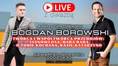 Arek Kopaczewski zaprasza do studia legendę muzyki disco polo z lat 90-tych - nie przegap transmisji na żywo! Gościem Bogdan Borowski!