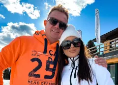 Bartek Padyasek z Dbomb i jego ukochana Natalia Troczyńska na stoku w Madonna di Campiglio