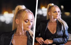 Głęboki dekolt Eli Kliś na pierwszym planie. Tak wokalistka disco polo pozowała po zmroku w samej czerni