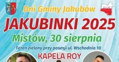 Jakubinki 2025 w Mistowie Andre, Kaspi, Agbe, Elektryczne Gitary i Kapela Roy na scenie podczas święta gminy