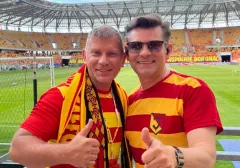 Zenon Martyniuk i Marcin Siegieńczuk na meczu Jagiellonii Białystok - Czy dziś będą świętować mistrza?
