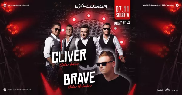 Cliver, Brave - Explosion Club Warszawa - 7 listopada 2026