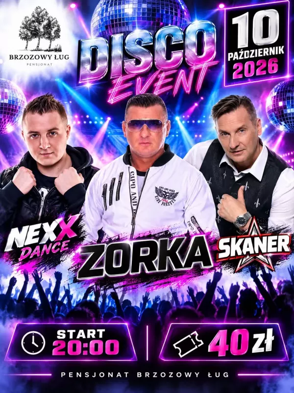 Disco Event Pensjonat Brzozowy Ług - 10 października 2026