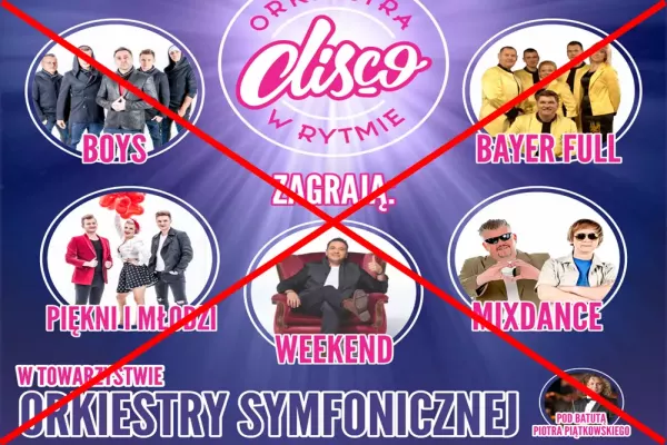 Orkiestra w rytmie disco całkowicie odwołana! Organizator wydał oświadczenie!