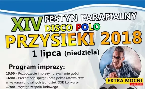 W najbliższą niedzielę Festyn Parafialny w Przysiekach z gwiazdami disco polo!