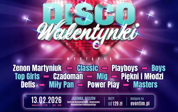 Disco Walentynki 2026 już w lutym! Największe gwiazdy disco polo zagrają w Jasionce