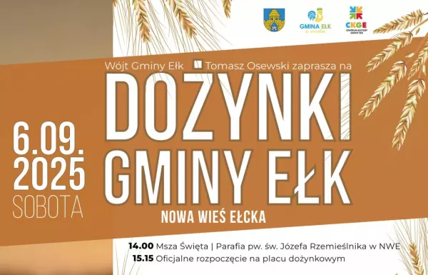 Dożynki Gminy Ełk 2025 w Nowej Wsi Ełckiej z koncertami Ronniego Ferrariego i zespołu Weekend