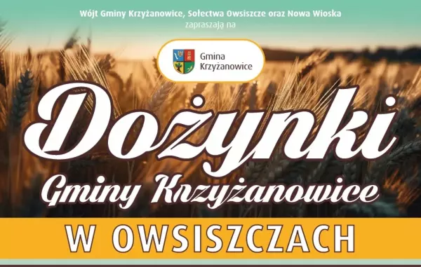 Dożynki Gminy Krzyżanowice 2025 w Owsiszczach z koncertem zespołu BOYS i bogatym programem artystycznym