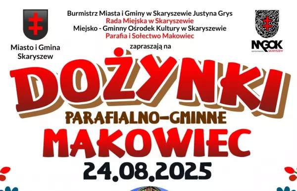 Dożynki parafialno gminne w Makowcu 2025 z koncertami disco polo 