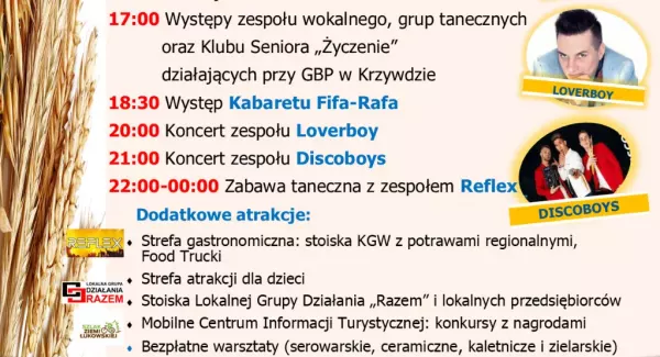 Dożynki w Gminie Krzywda: Niezapomniane Gwiazdy Disco Polo - DiscoBoys i Loverboy na Scenie
