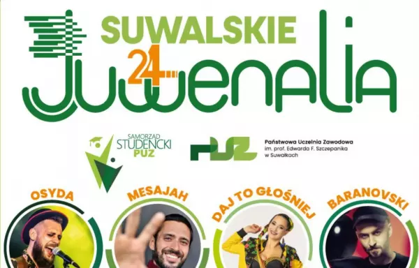 Suwalskie Juwenalia 2024: Kto wystąpi? Daj To Głośniej, Mesajah, Osyda i Baranovski