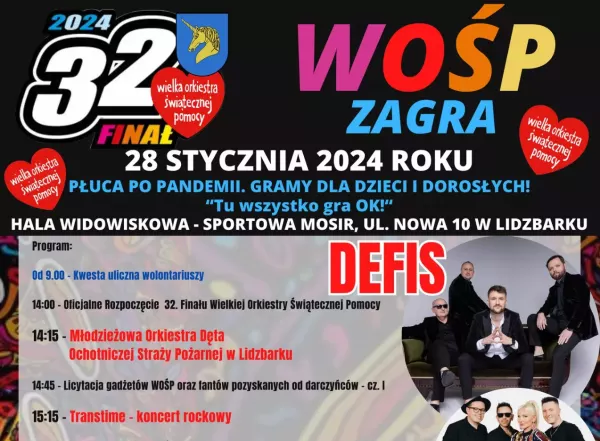 Wielki Finał WOŚP w Rytmie Disco Polo w Lidzbarku. Już 28 stycznia na scenie Defis, Mejk oraz Klaudia Zielińska