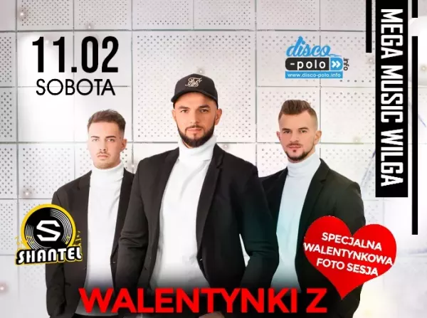 Huczne walentynki w Mega Music Wilga! Spędź to świętą z popularną gwiazdą disco polo z zespołem Shantel!