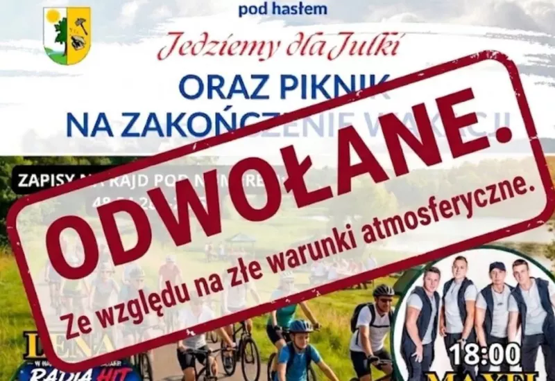 Rajd „Jedziemy dla Julki" i koncert gwiazdy disco polo nad Jeziorem Lubiechowskim odwołany