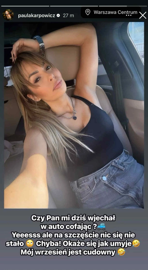 To nie był dobry dzień dla Pauli Karpowicz-Zimeckiej z Topky, ktoś uderzył w jej auto w centrum miasta