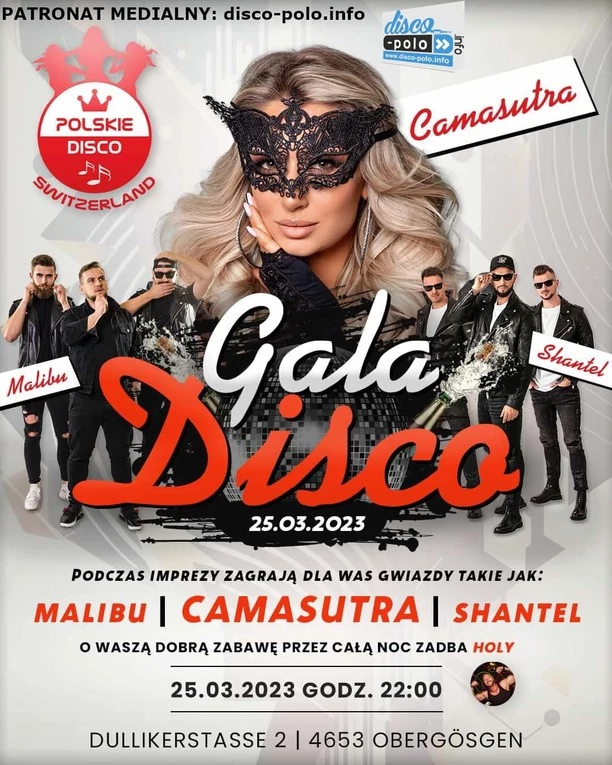 Disco polo wybrzmi w Szwajcarii! Na scenie pojawią się Malibu, Camasutra oraz ShanteL.