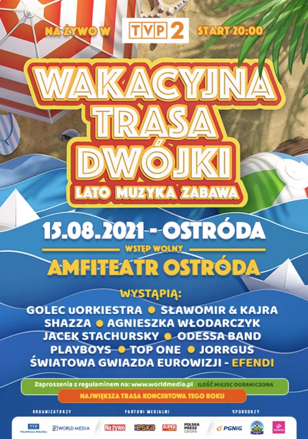 Wakacyjna Trasa Dwójki już dzisiaj zawita do Ostródy! Na scenie Shazza i wiele innych gwiazd disco polo! 