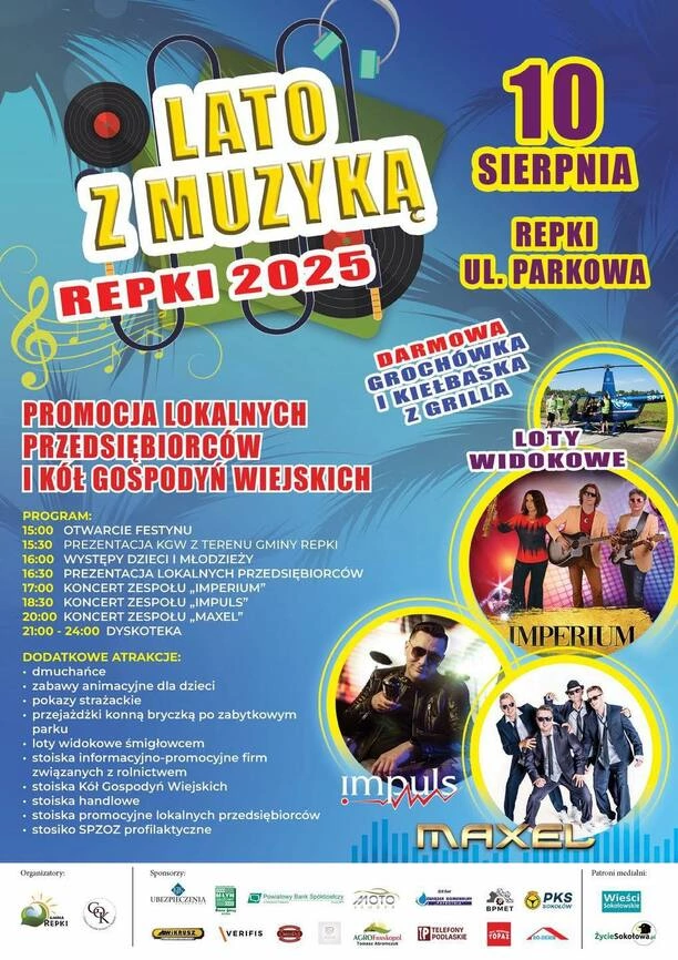 Lato z muzyką w Repkach 2025 z koncertami zespołów Imperium, Impuls i Maxel