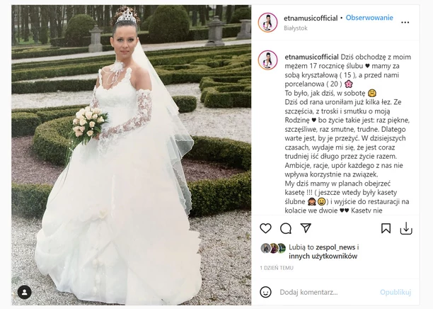 Znana wokalistka disco polo ze wzruszeniem wspomina ślub! Gwiazda pokazała zdjęcie w sukni ślubnej, którą sama zaprojektowała! | FOTO 