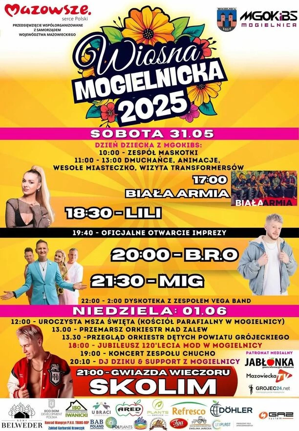 Wiosna Mogielnicka 2025 z największymi gwiazdami disco polo! Skolim, Mig, BRO i inni w jednym miejscu