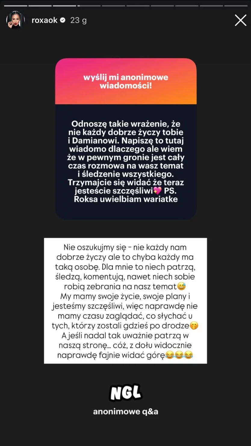 Nie wytrzymała. Roxaok zabrała głos w sprawie osób, które śledzą ją i jej związek z Damianem Gwiazdowskim