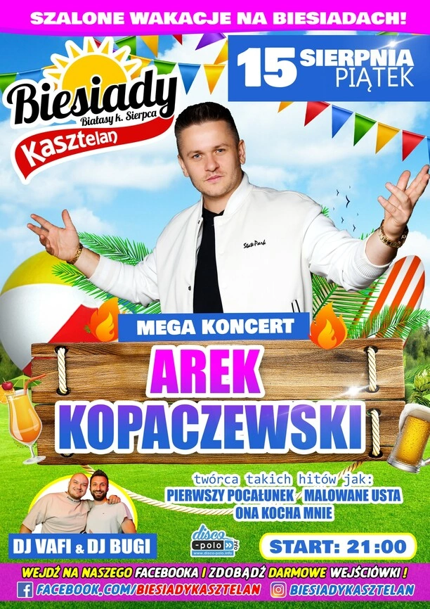 Koncert Arka Kopaczewskiego na Biesiadach Kasztelan w Białasach koło Sierpca już 15 sierpnia