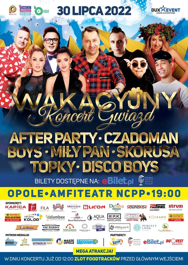 Wakacyjny Koncert Gwiazd DISCO POLO już 30 lipca w Opolu! Bilety, Lista wykonawców!