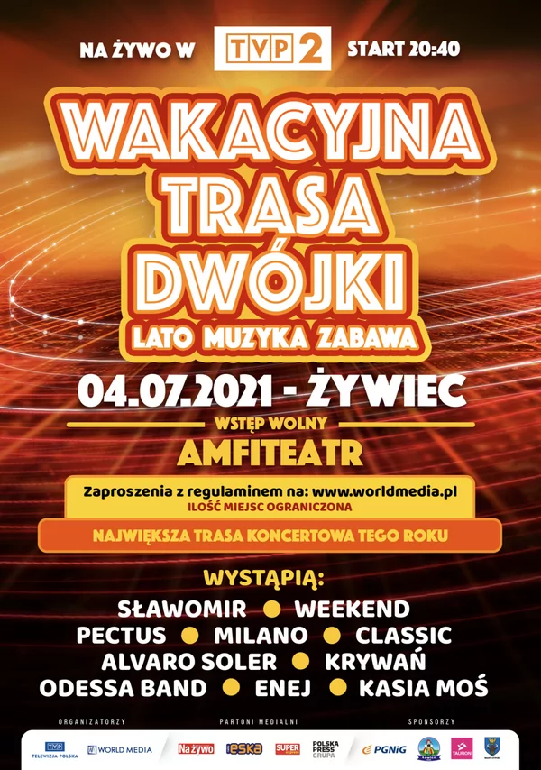 Już dziś kolejna odsłona Wakacyjnej Trasy Dwójki! Na scenie w Żywcu wystąpią największe gwiazdy disco polo! Lista wykonawców