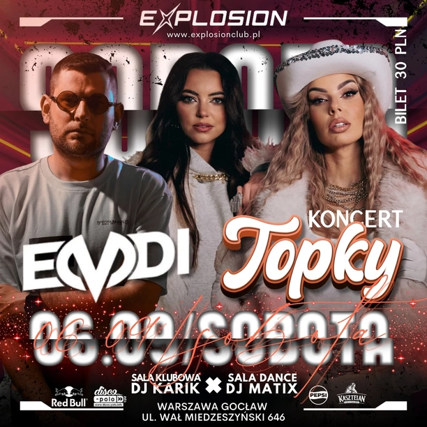 Koncert zespołu Topky w Explosion Club w Warszawie już 6 września 2025 roku