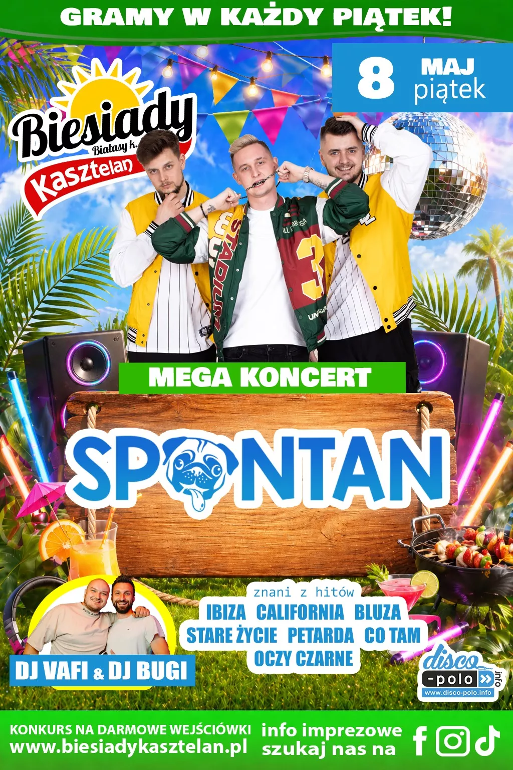 Koncert zespołu Spontan w Biesiadach Kasztelan w Białasach 8 maja 2026