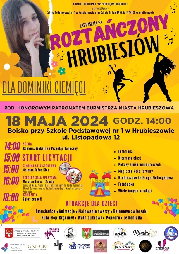 Roztańczony Hrubieszów: Wielka Impreza Charytatywna na Rzecz Dominiki!
