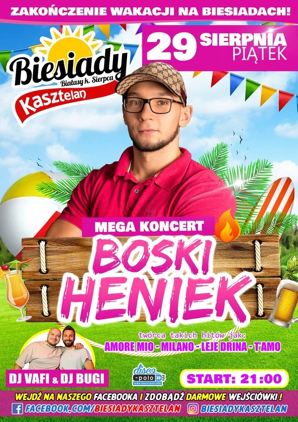 Mega koncert Boskiego Heńka na Biesiadach Kasztelan 2025! Hity „Amore Mio” i „Milano” porwą publiczność