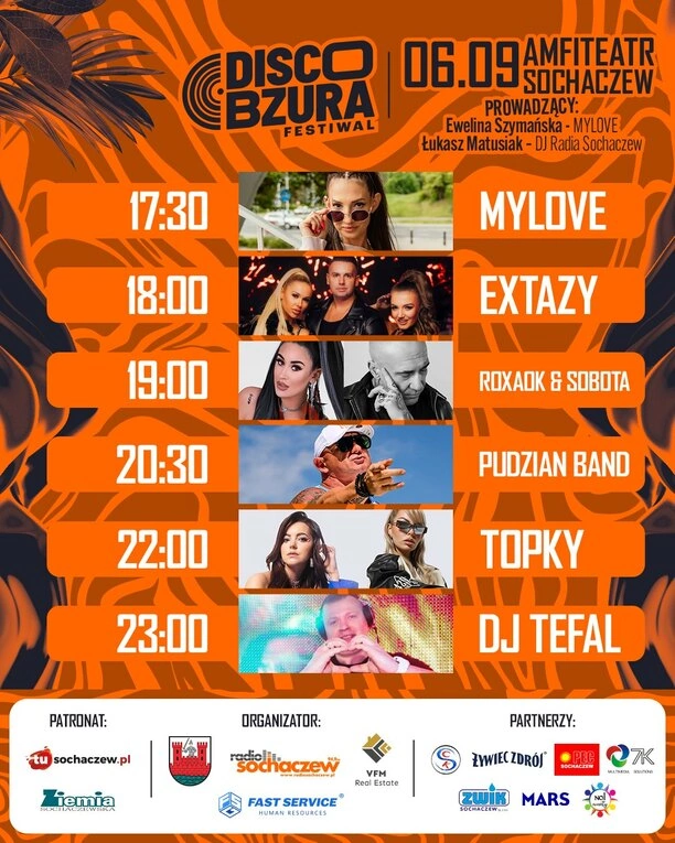 Disco Bzura Festival 2025 w Sochaczewie – Mylove, Extazy, Roxaok, Pudzian Band, Topky i DJ Tefal wystąpią w amfiteatrze