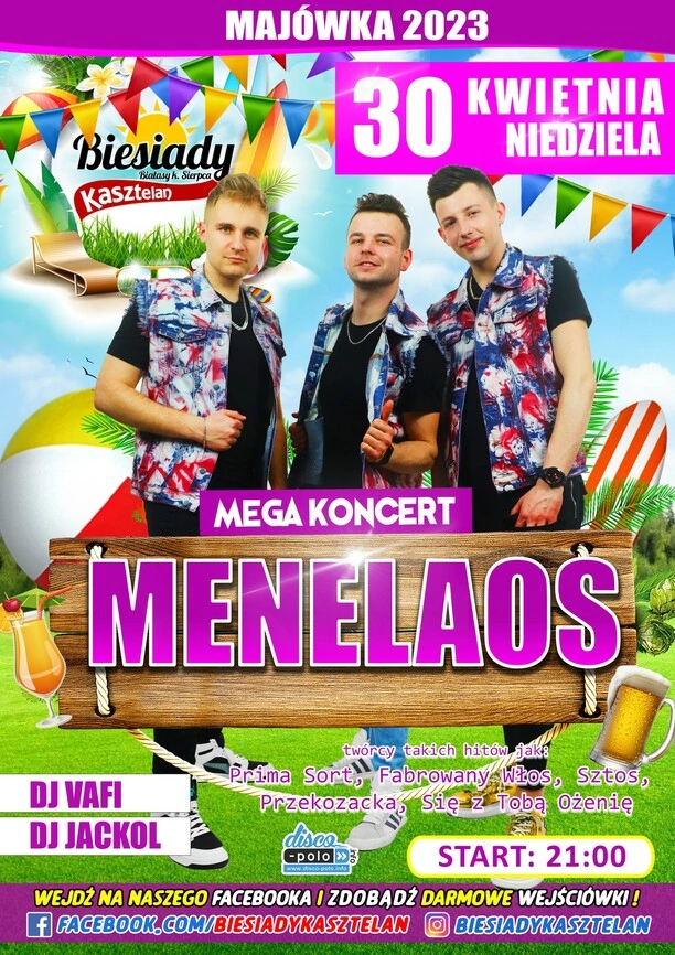 Koncert zespołu Menelaos w Biesiadach Kasztelan 30 kwietnia!