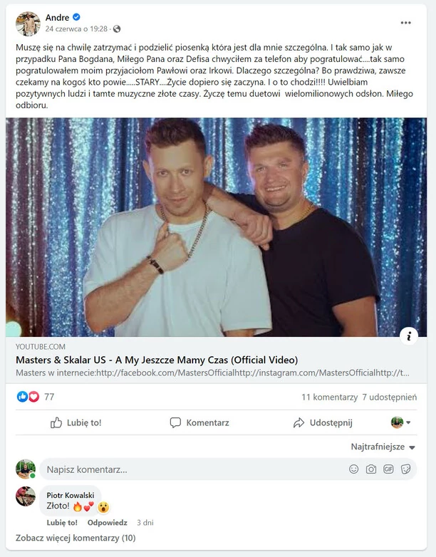 Andre o kolegach z branży! Jego wypowiedź wzbudziła zainteresowanie! Tak wokalista skomentował duet Masters i Skalar US! 