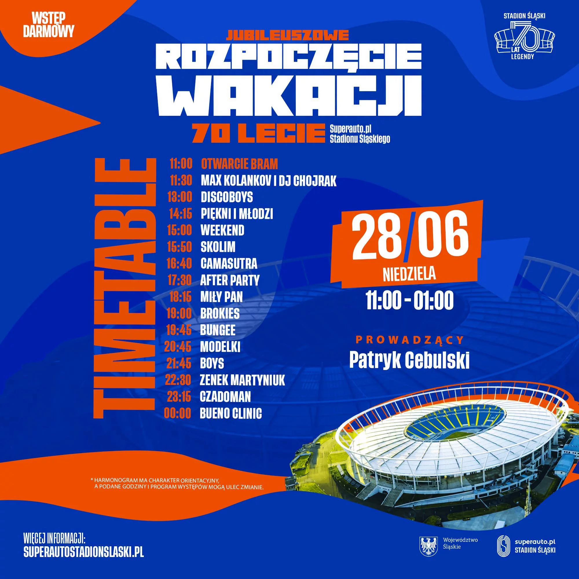 Kto zagra na Jubileuszowym Rozpoczęciu Wakacji w Chorzowie? Mamy godziny występu!