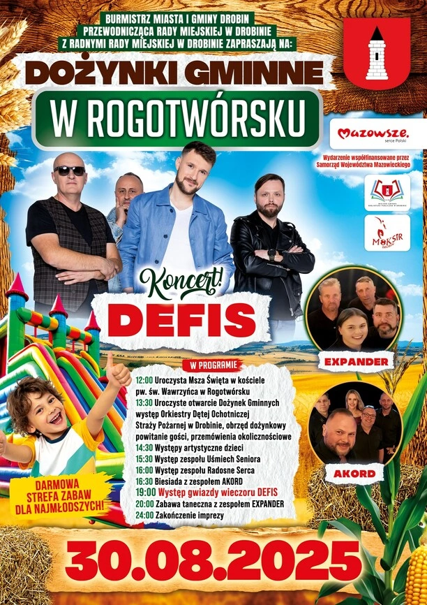 Dożynki Gminne w Rogotwórsku 2025 z koncertem zespołu Defis