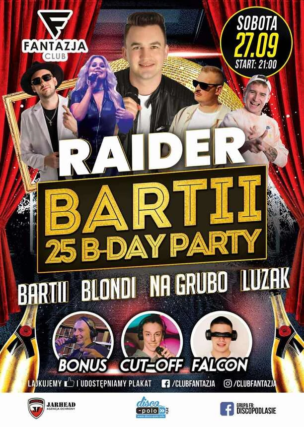 Bartii obchodzi 25. urodziny w Clubie Fantazja podczas wielkiej imprezy z gwiazdami disco polo