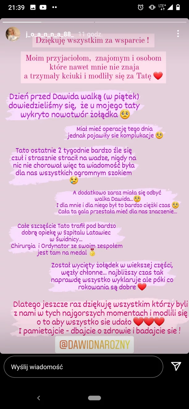 Osobisty dramat Joanny Narożnej! Diagnoza jaką usłyszała przed walką Dawida sparaliżowała kobietę! 