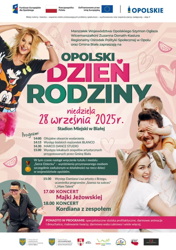 Opolski Dzień Rodziny 2025 w Białej koncerty Majki Jeżowskiej i Kordiana z zespołem