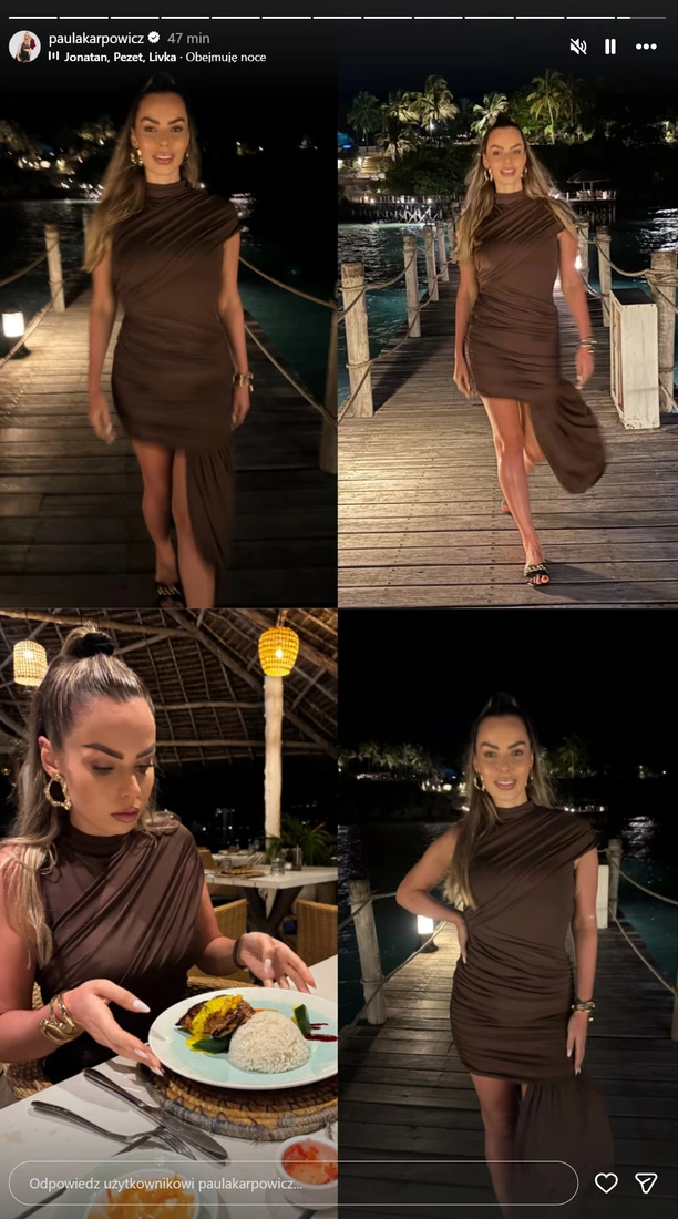 Jak wygląda urlop Pauli Karpowicz-Zimeckiej? Wieczorowa sukienka i nocne ujęcia z wakacji