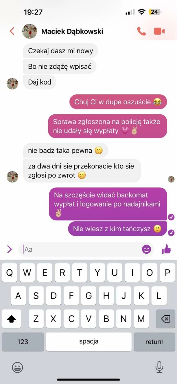 Ktoś włamał się na konto członka zespołu DiscoBoys. Prosi o kod blik!