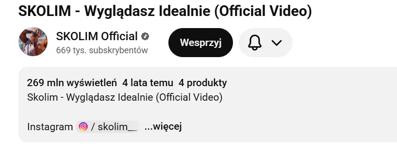 Skolim numerem jeden w Polsce. „Wyglądasz idealnie" pobiło rekord Sławomira na YouTube