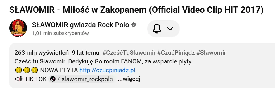 Skolim numerem jeden w Polsce. „Wyglądasz idealnie" pobiło rekord Sławomira na YouTube