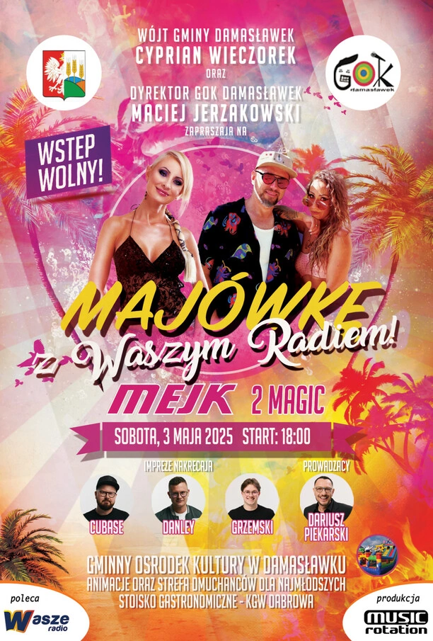 Taneczna majówka w Damasławku! Zespół Mejk, 2Magic i najlepsi DJ-e rozkręcą niezapomnianą imprezę