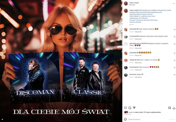 Nowość od zespołu Classic pt. „Dla Ciebie mój świat„! Będzie to premiera w duecie! 