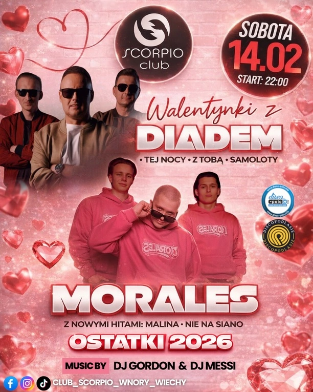 Morales i Diadem zagrają 14 lutego w Clubie Scorpio w ramach Walentynek i Ostatków 2026